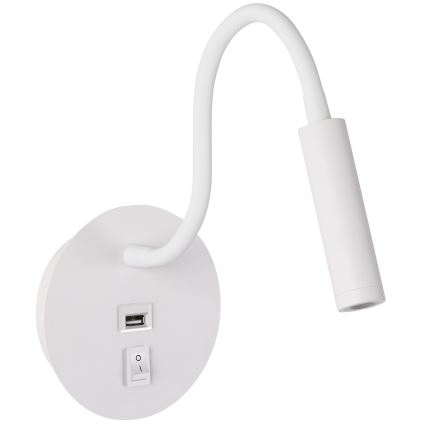 Brilagi - Flexible LED-Wandleuchte mit USB-Anschluss MAYA LED/3W/230V 4000K weiß