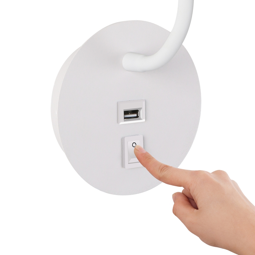Brilagi - Flexible LED-Wandleuchte mit USB-Anschluss MAYA LED/3W/230V 4000K weiß