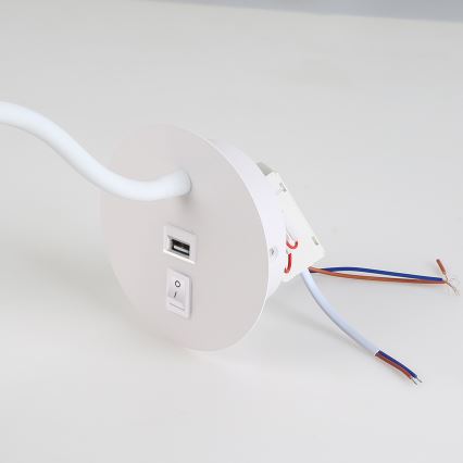 Brilagi - Flexible LED-Wandleuchte mit USB-Anschluss MAYA LED/3W/230V 4000K weiß