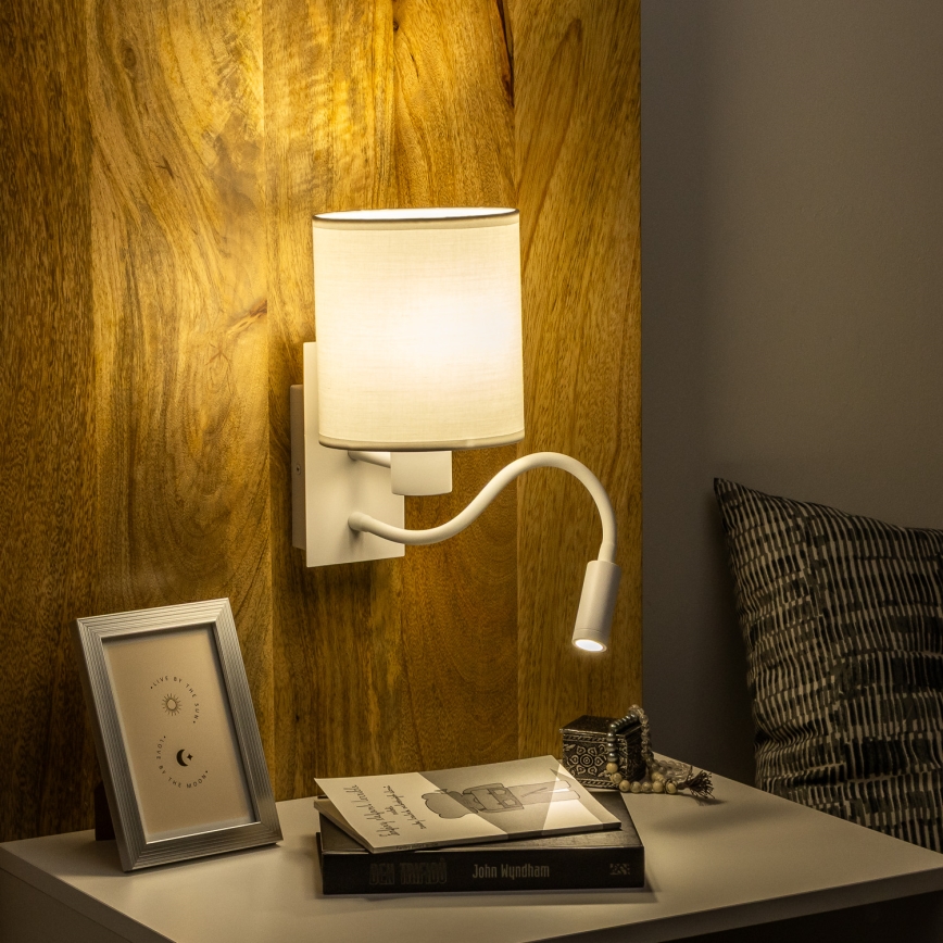 Brilagi - Flexible LED-Wandleuchte NUBILA 1xE27/25W/230V + LED/3W weiß