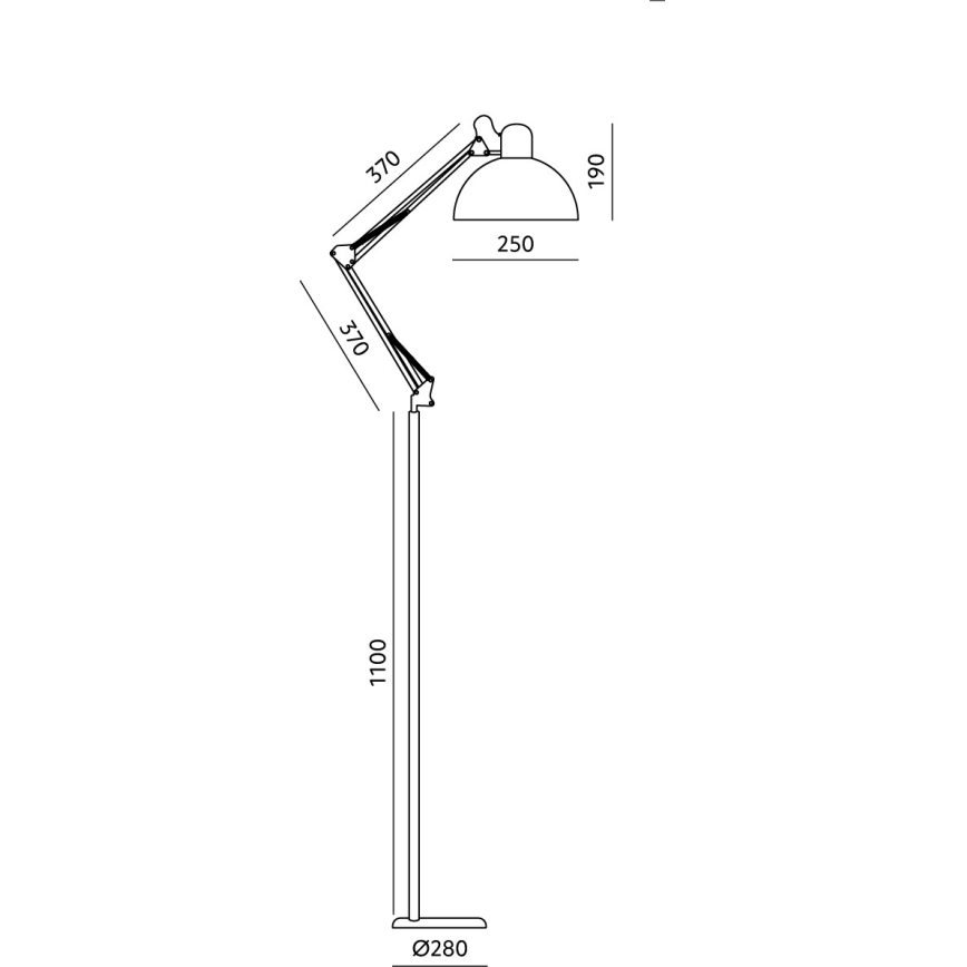 Brilagi - Flexible Stehleuchte TASKER 1xE27/60W/230V 157 cm schwarz