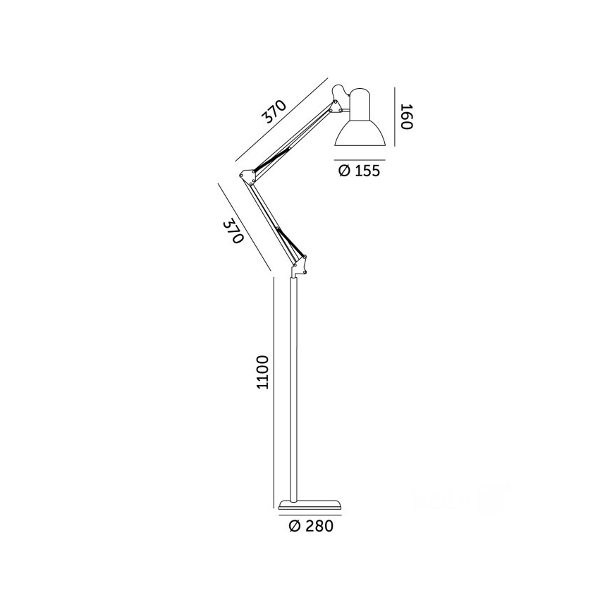 Brilagi - Flexible Stehleuchte TASKER 1xE27/60W/230V 184 cm weiß