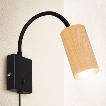 Brilagi - Flexible Wandleuchte SELE 1xGU10/30W/230V schwarz/Eichendekor