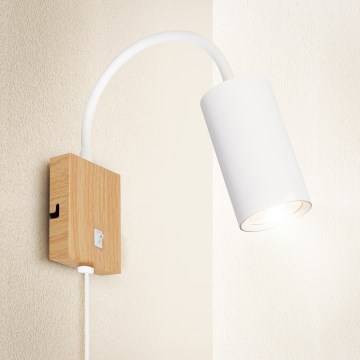 Brilagi - Flexible Wandleuchte SELE 1xGU10/30W/230V weiß/Eichen-Dekor