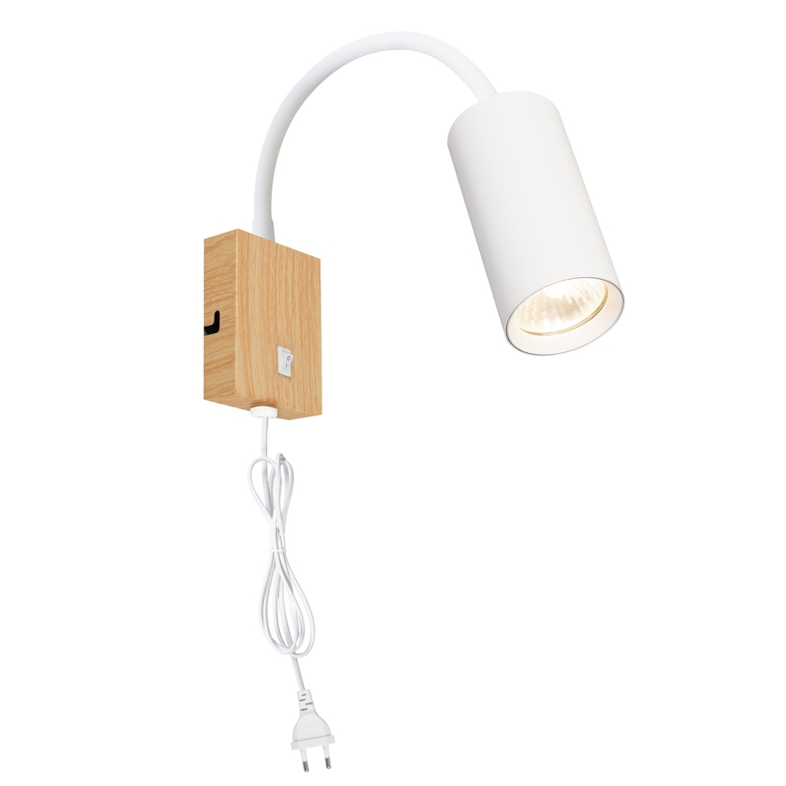Brilagi - Flexible Wandleuchte SELE 1xGU10/30W/230V weiß/Eichen-Dekor