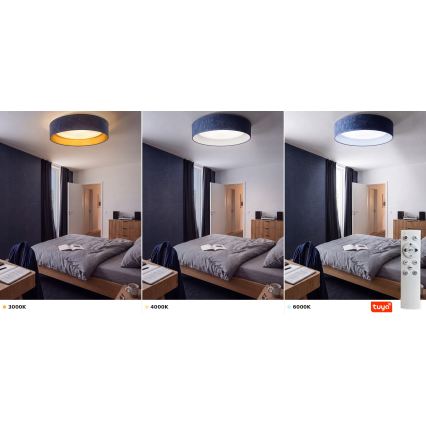 Brilagi - LED dimmbare Deckenleuchte VELVET SMARTIX STARS LED/36W/230V 3000-6000K Ø 55 cm blau Wi-Fi Tuya Beacon + Fernbedienung