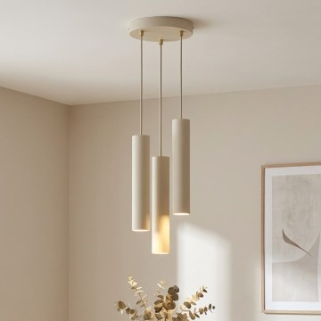 Brilagi - Hängeleuchte an Kabel 3xGU10/15W/230V beige/gold