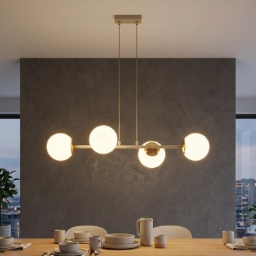 Brilagi - Hängeleuchte an Kabel 4xE27/60W/230V beige/gold