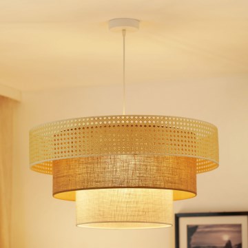 Brilagi - Hängeleuchte an Kabel CEDAR LUNETA 1xE27/15W/230V Ø 60 cm Rattan/braun/creme