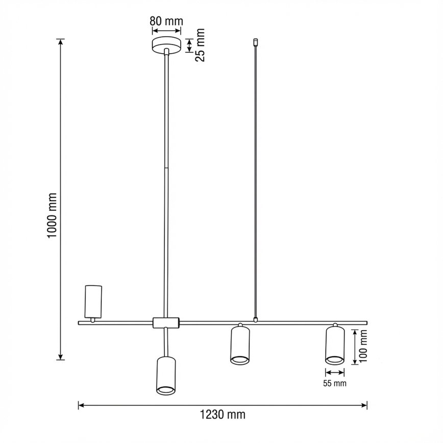 Brilagi - Hängeleuchte an Kabel CRANE 4xGU10/30W/230V weiß