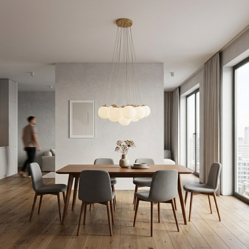 Brilagi - Hängeleuchte an Kabel GLOBE 15xE14/15W/230V weiß