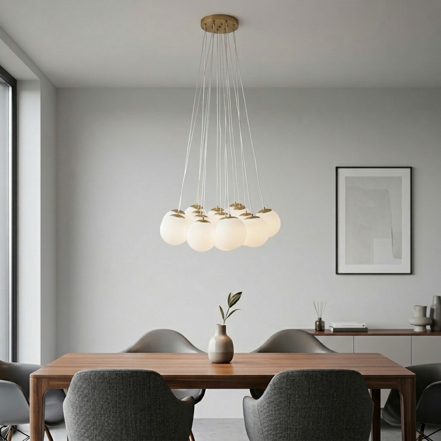 Brilagi - Hängeleuchte an Kabel GLOBE 15xE14/15W/230V weiß