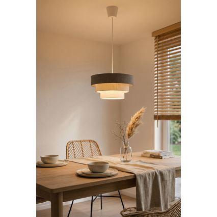 Brilagi - Hängeleuchte an Kabel LUNETA 1xE27/60W/230V Ø 40 cm grau/creme/weiß