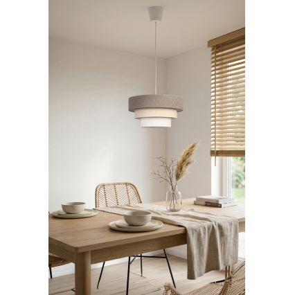 Brilagi - Hängeleuchte an Kabel LUNETA 1xE27/60W/230V Ø 40 cm grau/creme/weiß