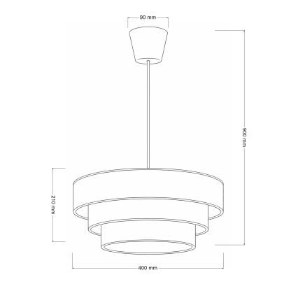 Brilagi - Hängeleuchte an Kabel LUNETA 1xE27/60W/230V Ø 40 cm grau/creme/weiß