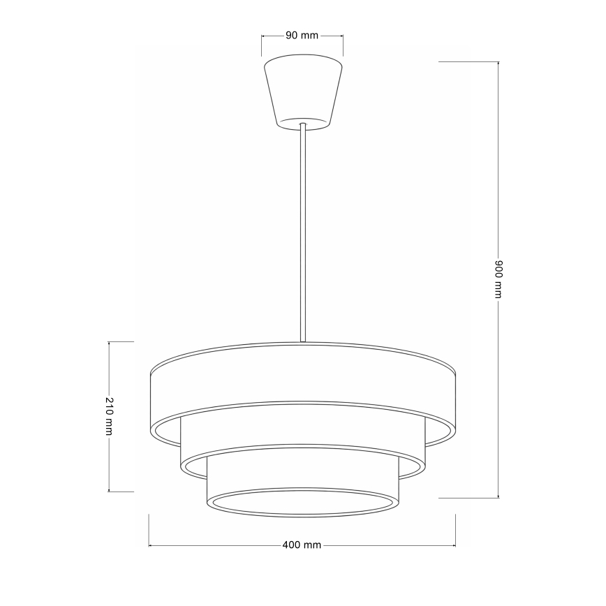 Brilagi - Hängeleuchte an Kabel LUNETA 1xE27/60W/230V Ø 40 cm grau/creme/weiß
