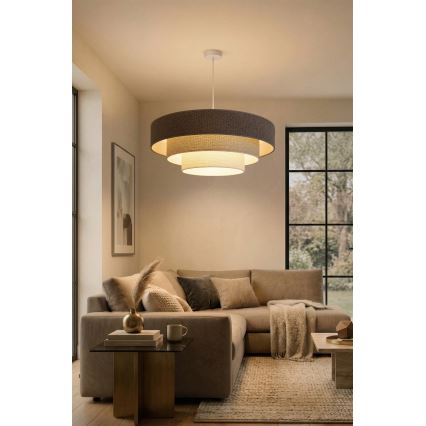Brilagi - Hängeleuchte an Kabel LUNETA 3xE27/60W/230V Ø 80 cm grau/creme/weiß