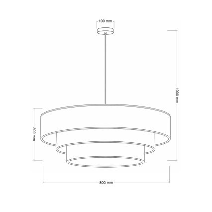 Brilagi - Hängeleuchte an Kabel LUNETA 3xE27/60W/230V Ø 80 cm grau/creme/weiß