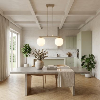 Brilagi - Hängeleuchte an Kabel MILO 2xE27/60W/230V beige/gold