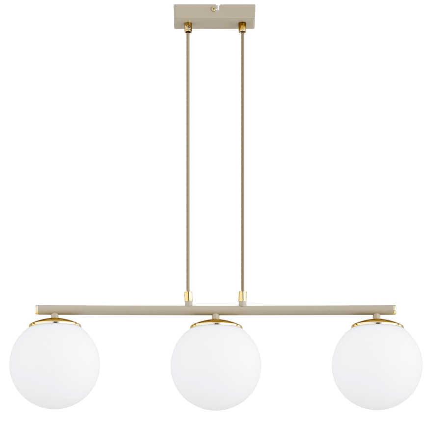 Brilagi - Hängeleuchte an Kabel MILO ECRU 3xE27/60W/230V beige/gold