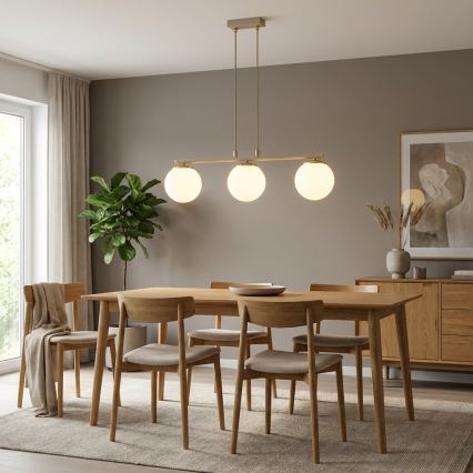 Brilagi - Hängeleuchte an Kabel MILO ECRU 3xE27/60W/230V beige/gold