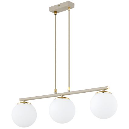 Brilagi - Hängeleuchte an Kabel MILO ECRU 3xE27/60W/230V beige/gold