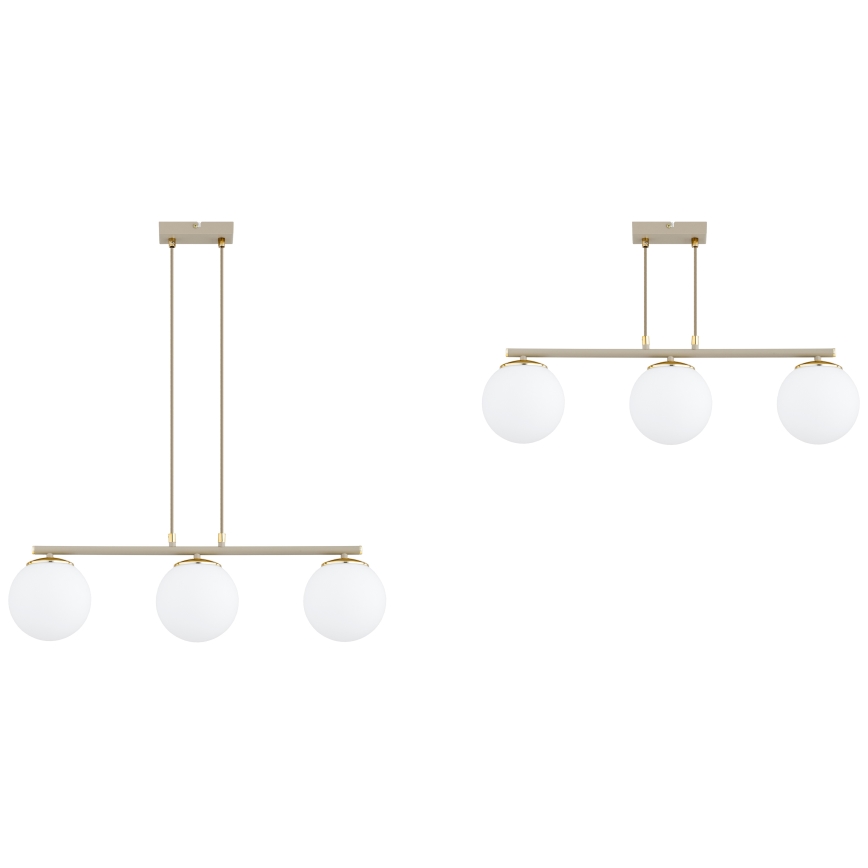 Brilagi - Hängeleuchte an Kabel MILO ECRU 3xE27/60W/230V beige/gold