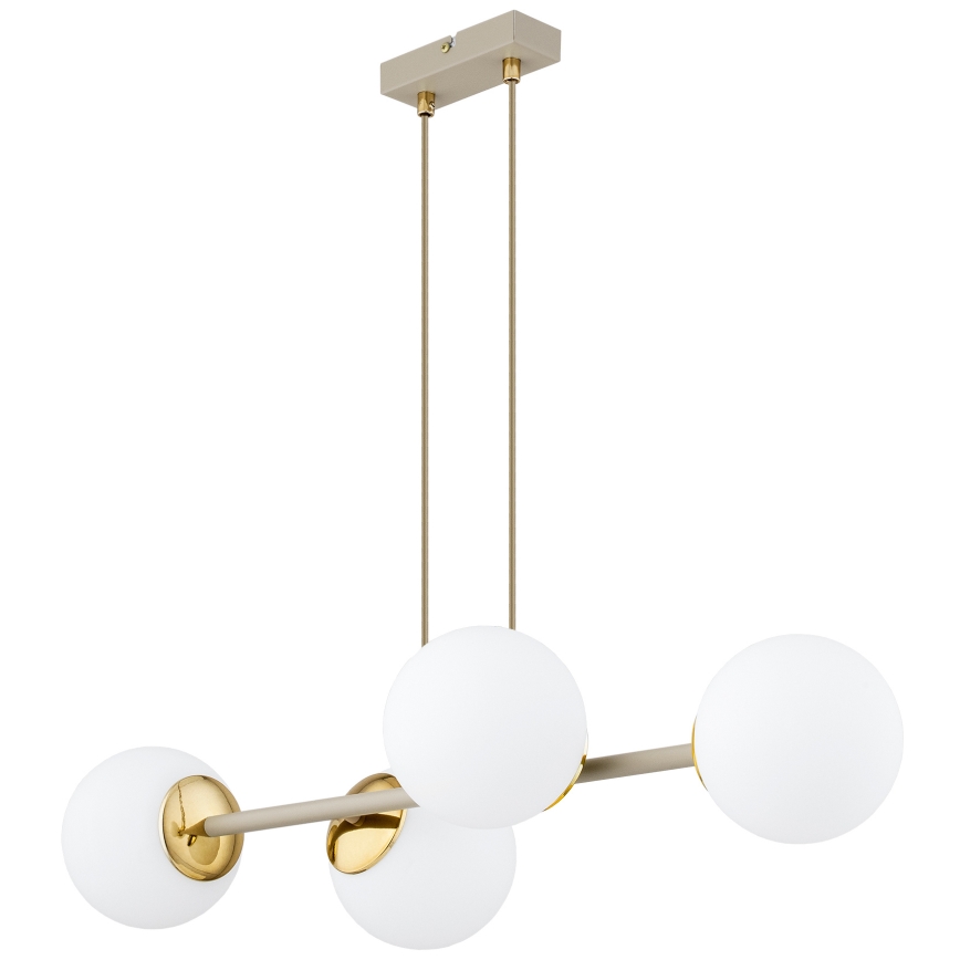Brilagi - Hängeleuchte an Kabel MILO ECRU 4xE27/60W/230V beige/gold
