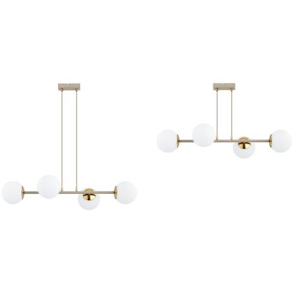 Brilagi - Hängeleuchte an Kabel MILO ECRU 4xE27/60W/230V beige/gold