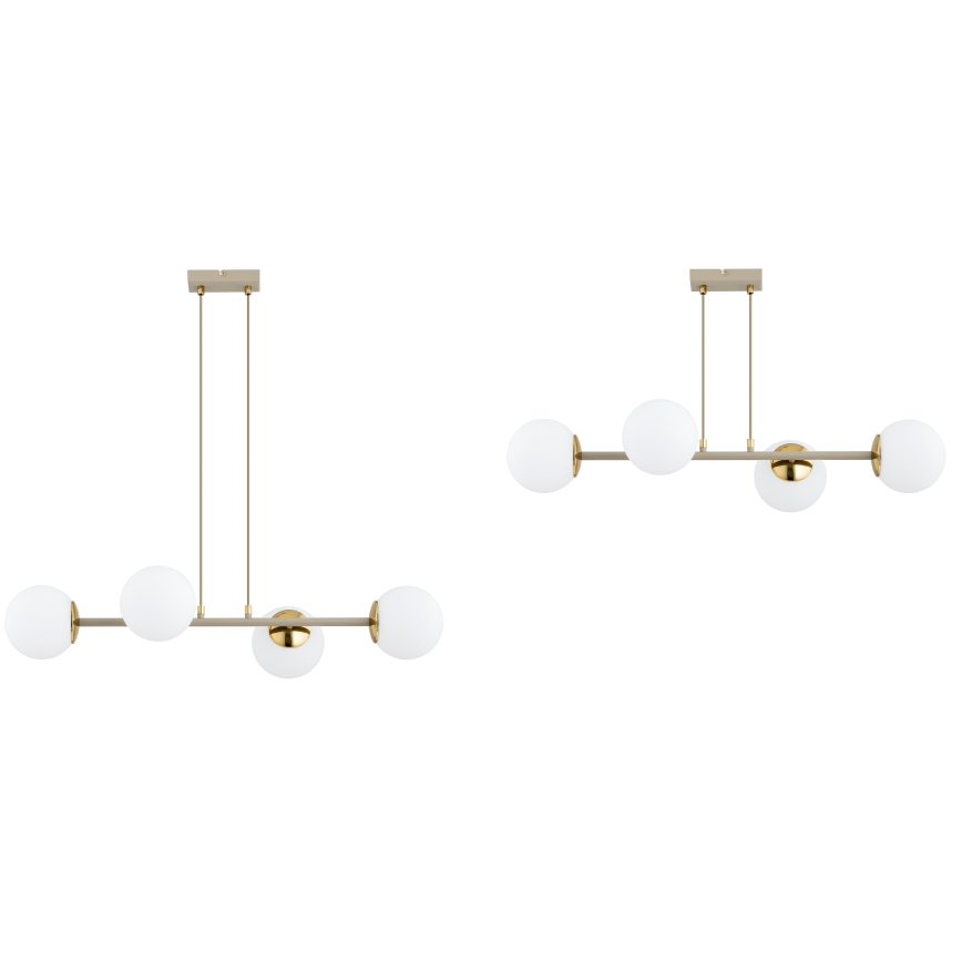 Brilagi - Hängeleuchte an Kabel MILO ECRU 4xE27/60W/230V beige/gold
