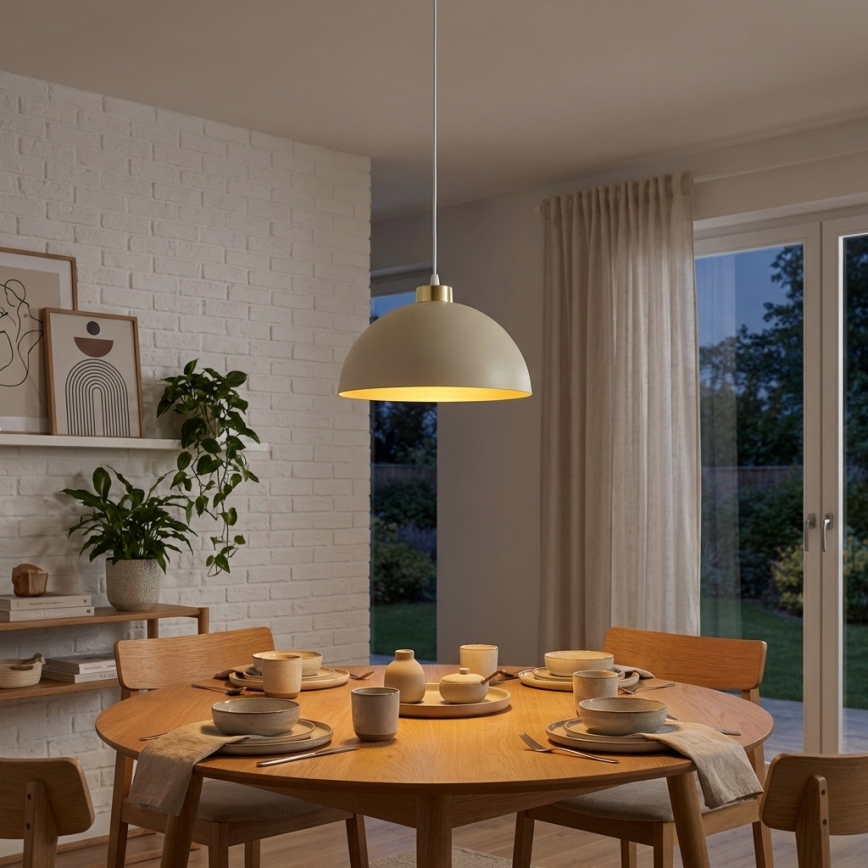 Brilagi - Hängeleuchte an Kabel MOON 1xE27/60W/230V Ø 30 cm beige/gold