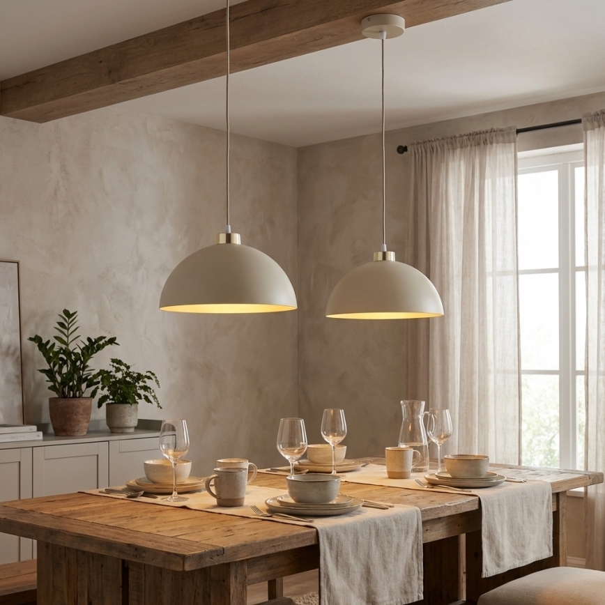 Brilagi - Hängeleuchte an Kabel MOON 1xE27/60W/230V Ø 30 cm beige/gold