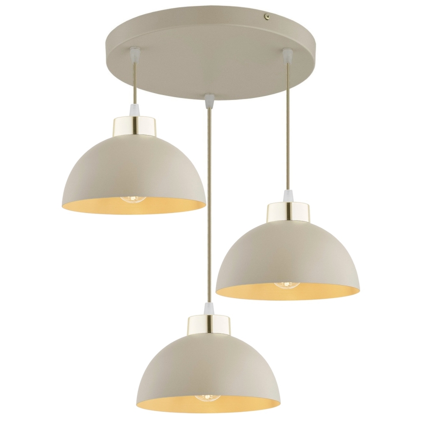 Brilagi - Hängeleuchte an Kabel MOON 3xE27/60W/230V beige/gold