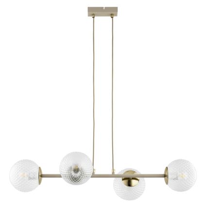 Brilagi - Hängeleuchte an Kabel STELLA 4xE27/60W/230V beige/gold