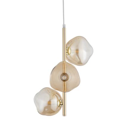 Brilagi - Hängeleuchte an Kabel VULCANO 3xG9/8W/230V gold/rauchbeige