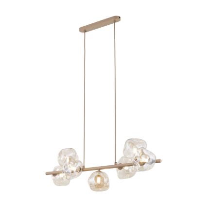 Brilagi - Hängeleuchte an Kabel VULCANO 7xG9/8W/230V beige/rauchbeige