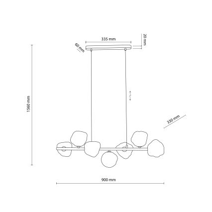 Brilagi - Hängeleuchte an Kabel VULCANO 7xG9/8W/230V beige/rauchbeige