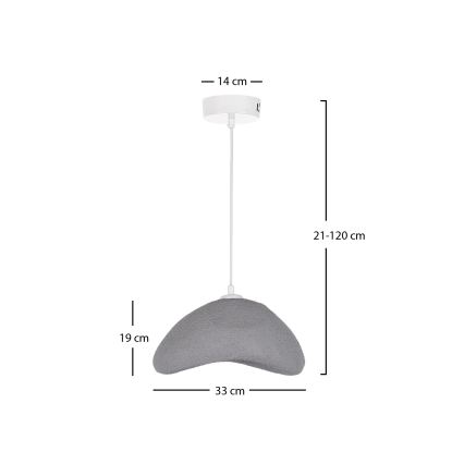 Brilagi - Hängeleuchte an Kabel WABI SABI 1xE27/40W/230V Ø 33 cm grau