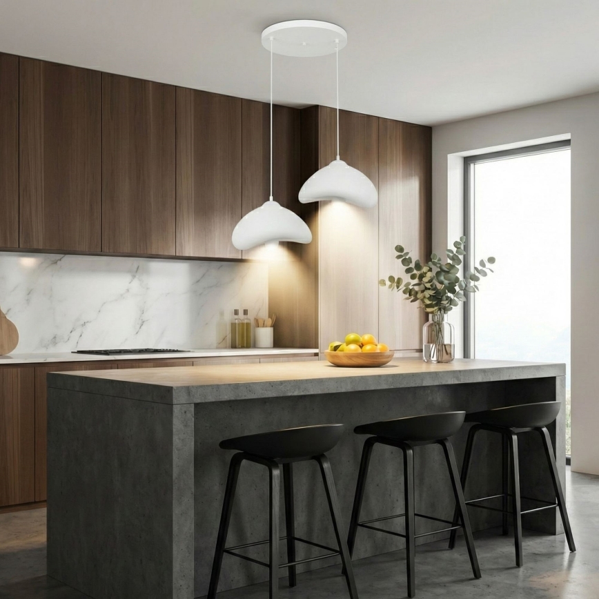 Brilagi - Hängeleuchte an Kabel WABI SABI 2xE27/40W/230V Ø 45 cm weiß