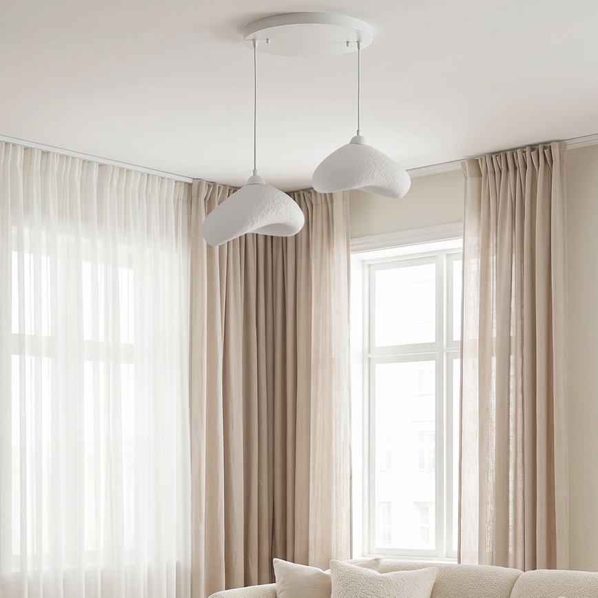 Brilagi - Hängeleuchte an Kabel WABI SABI 2xE27/40W/230V Ø 45 cm weiß