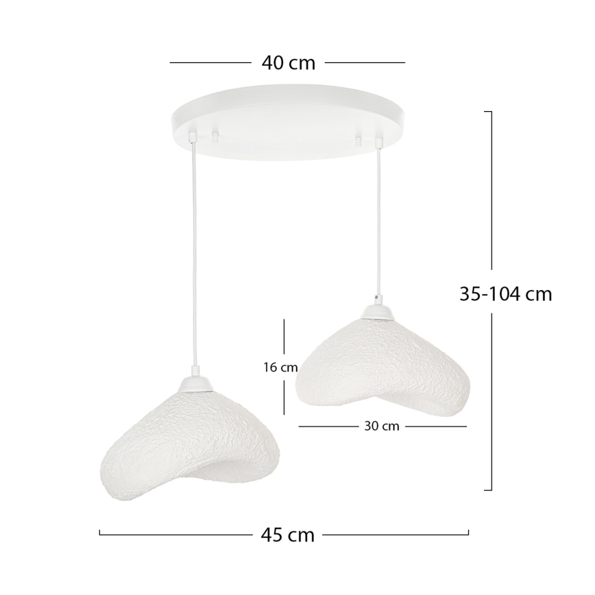 Brilagi - Hängeleuchte an Kabel WABI SABI 2xE27/40W/230V Ø 45 cm weiß