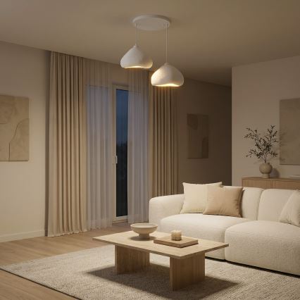 Brilagi - Hängeleuchte an Kabel WABI SABI 2xE27/40W/230V Ø 45 cm weiß