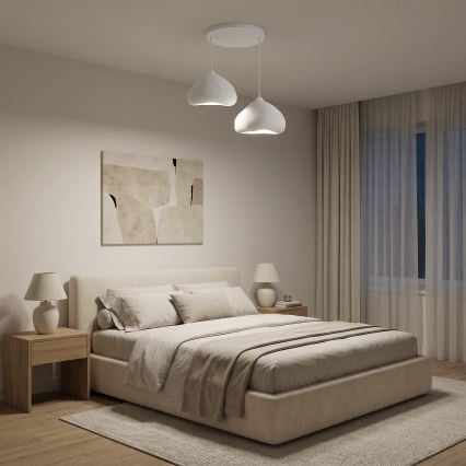 Brilagi - Hängeleuchte an Kabel WABI SABI 2xE27/40W/230V Ø 45 cm weiß