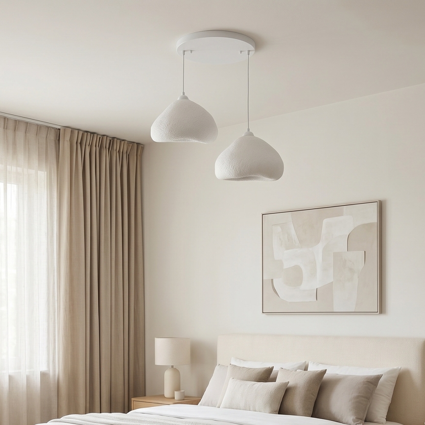 Brilagi - Hängeleuchte an Kabel WABI SABI 2xE27/40W/230V Ø 45 cm weiß