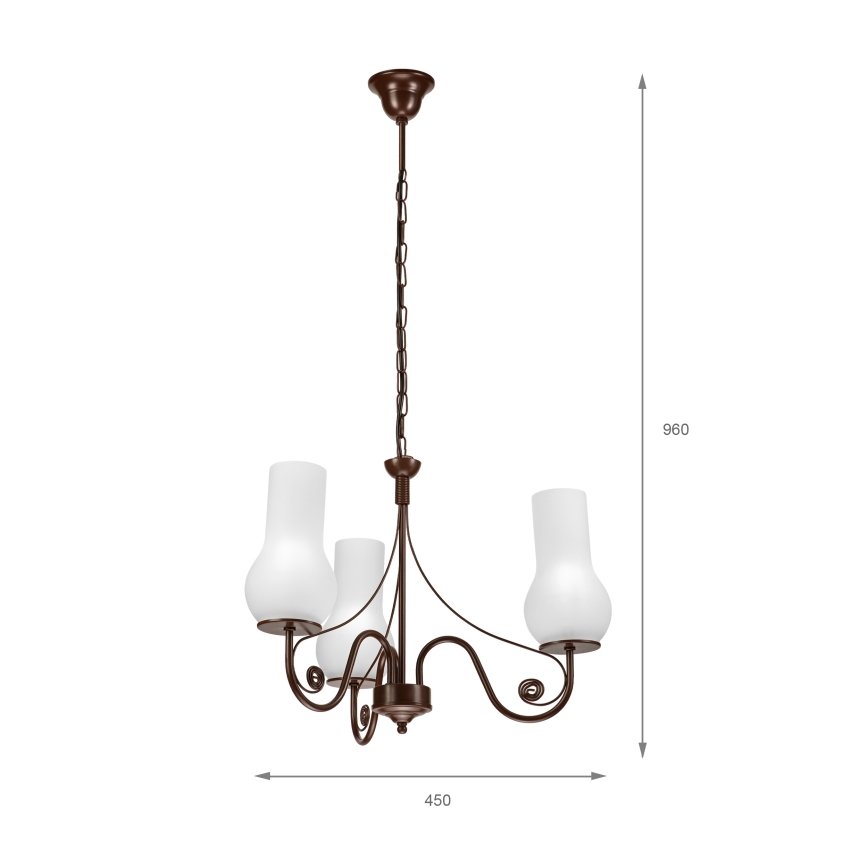 Brilagi - Hängeleuchte an Kette COTTAGE 3xE14/40W/230V braun/weiß