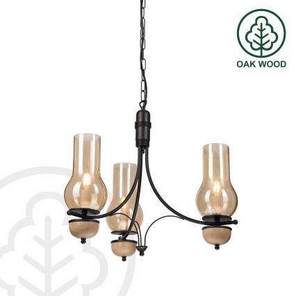 Brilagi - Hängeleuchte an Kette COTTAGE 3xE14/40W/230V Buche/braun