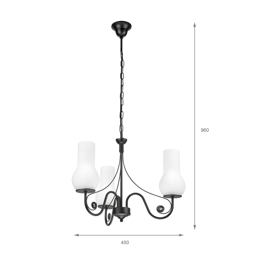 Brilagi - Hängeleuchte an Kette COTTAGE 3xE14/40W/230V schwarz/weiß