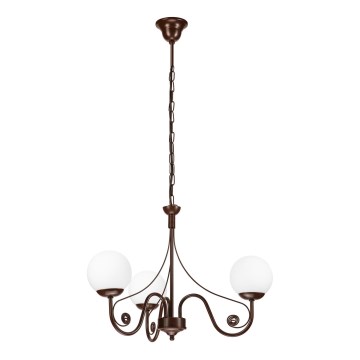 Brilagi - Hängeleuchte an Kette COTTAGE 3xG9/40W/230V braun/weiß