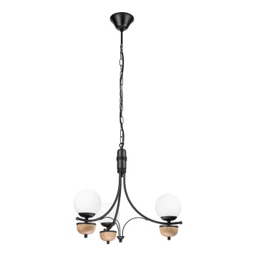 Brilagi - Hängeleuchte an Kette COTTAGE 3xG9/40W/230V Buche/weiß