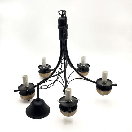 Brilagi - Hängeleuchte an Kette COTTAGE 5xE14/40W/230V Buche/braun